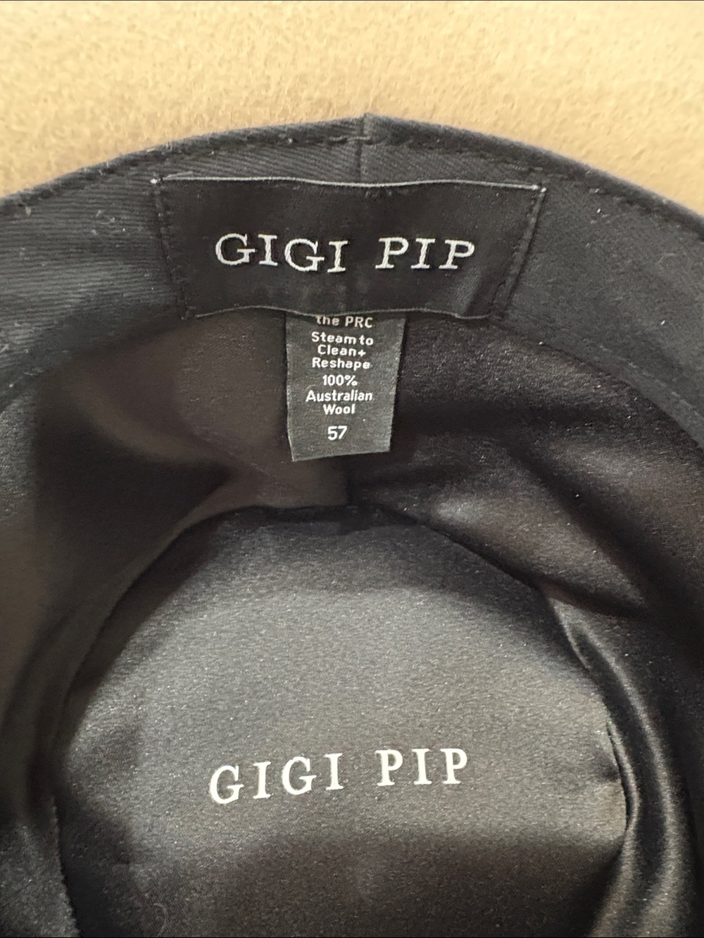 GIGI PIP Cream Wide-Brim Felt Fedora - Picture 2 of 2